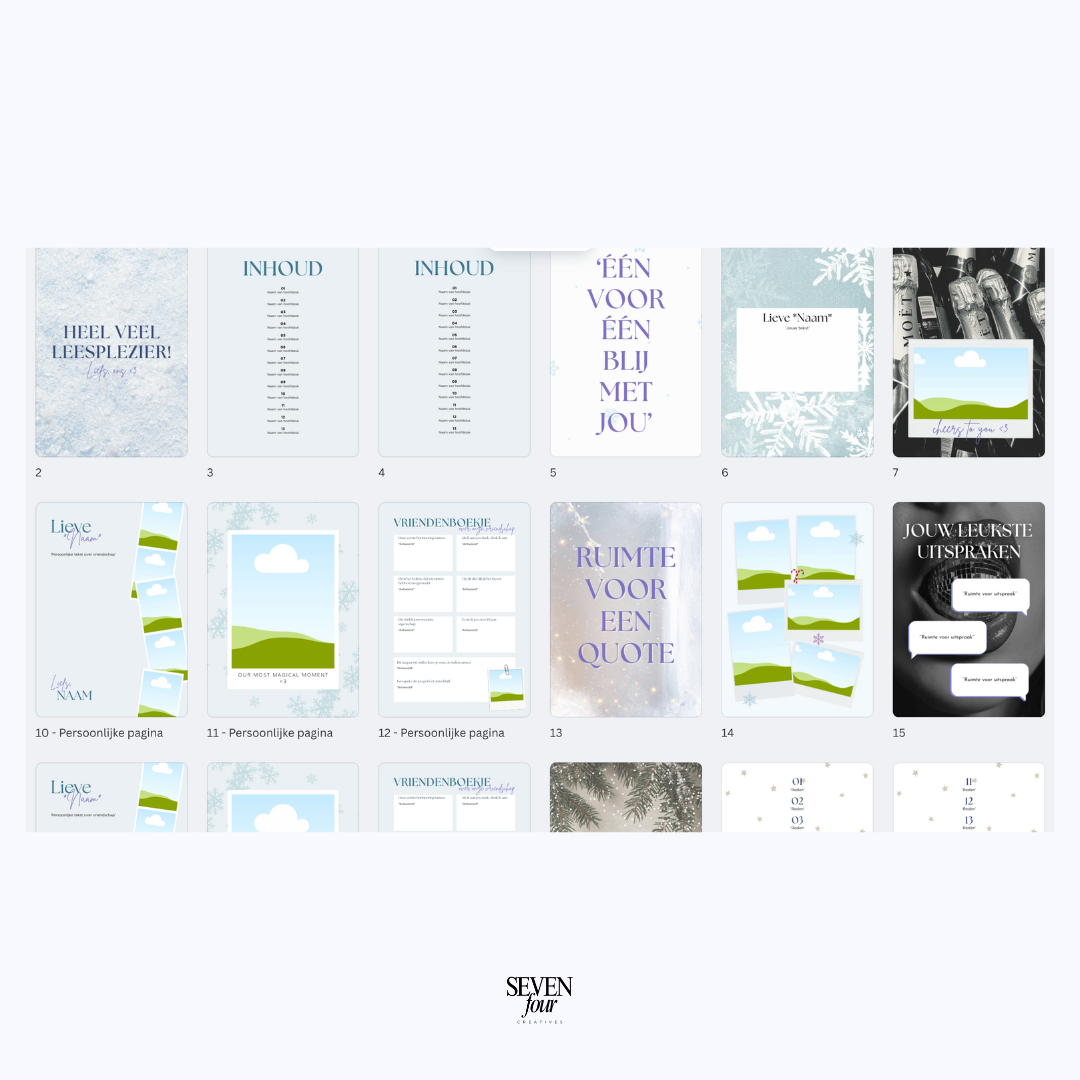 WINTER WONDERLAND -  21 diner boek - Seven Four Templates