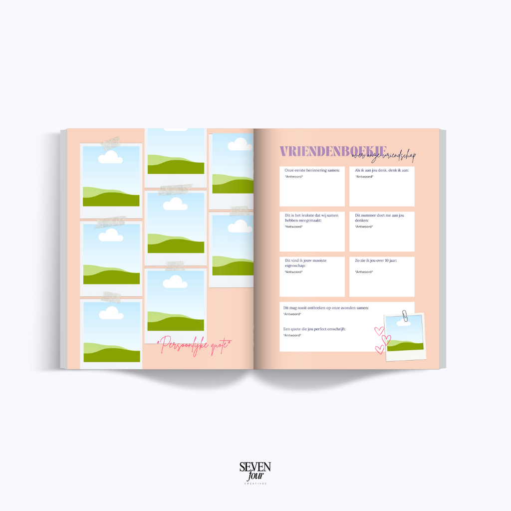 SUNSET SOIRÉE -  21 diner boek - Seven Four Templates