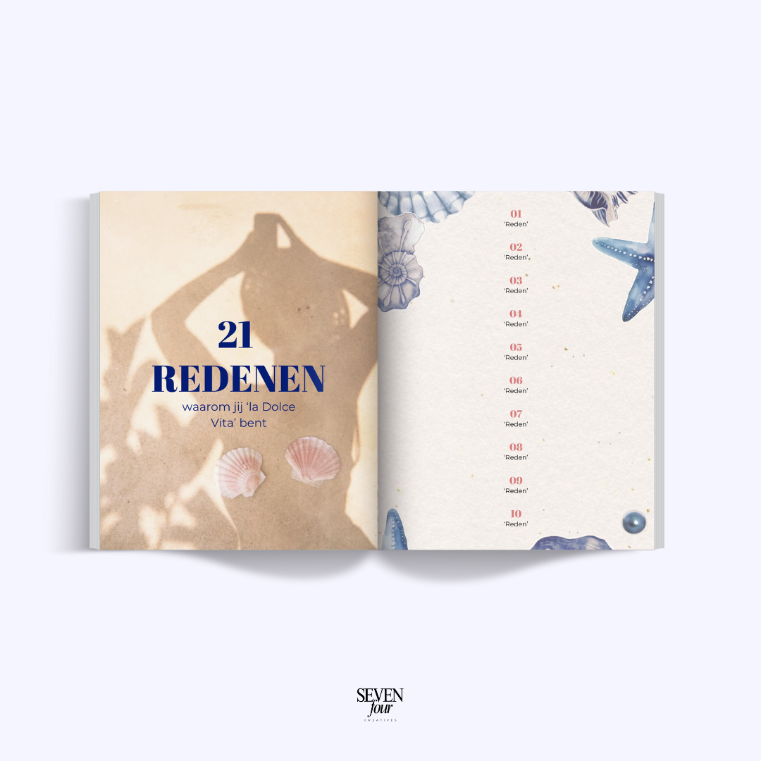 LA DOLCE VITA -  21 diner boek - Seven Four Templates