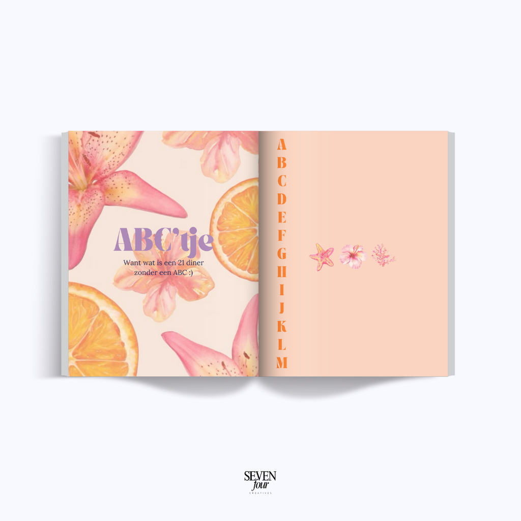 SUNSET SOIRÉE -  21 diner boek - Seven Four Templates