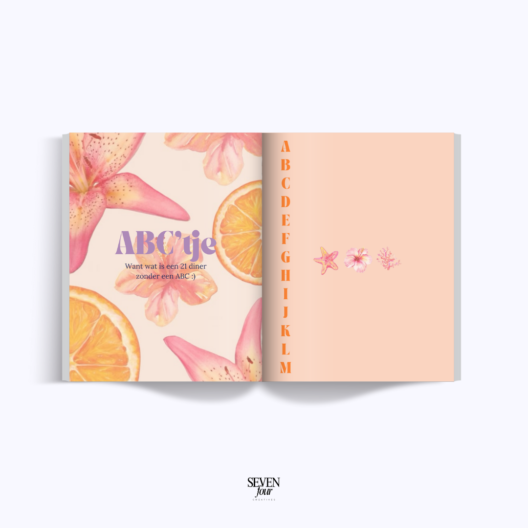 SUNSET SOIRÉE -  21 diner boek - Seven Four Templates