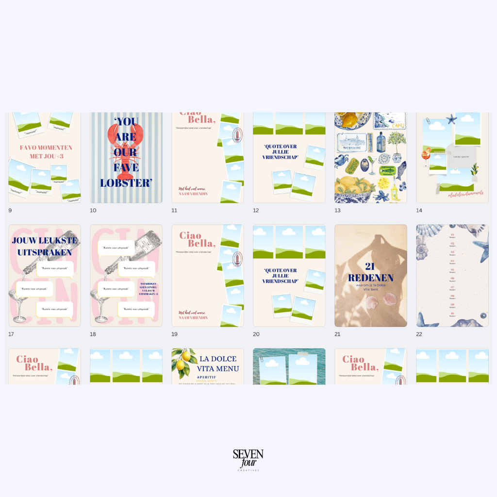LA DOLCE VITA -  21 diner boek - Seven Four Templates